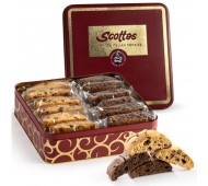 24 Biscotti mixed Chocolate Fudge and Vanilla chip in a Tin Individually wrapped 